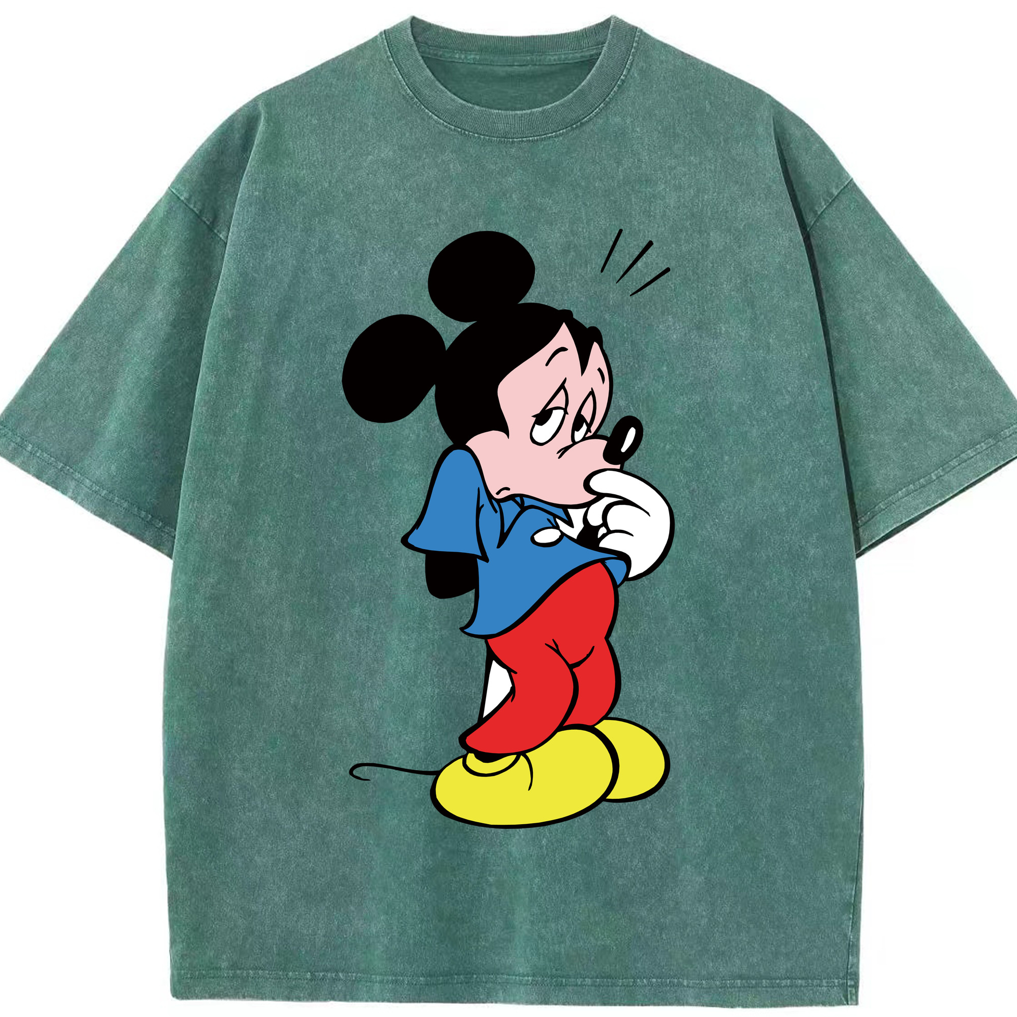 （画像用） ミッキーマウス Mickey Mouse 綿100% ヴィンテージ風 半袖Tシャツ（フロントプリント）